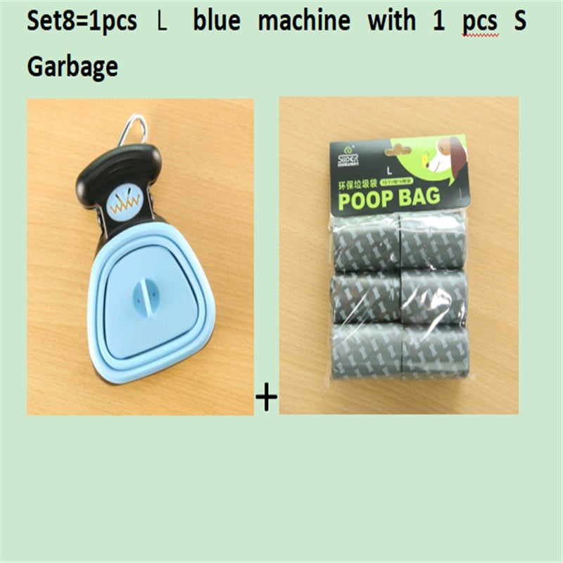 Foldable Dog Pooper Scooper For Travel With 1 Roll Biodegradable Bags Clean Up Excreta Easily