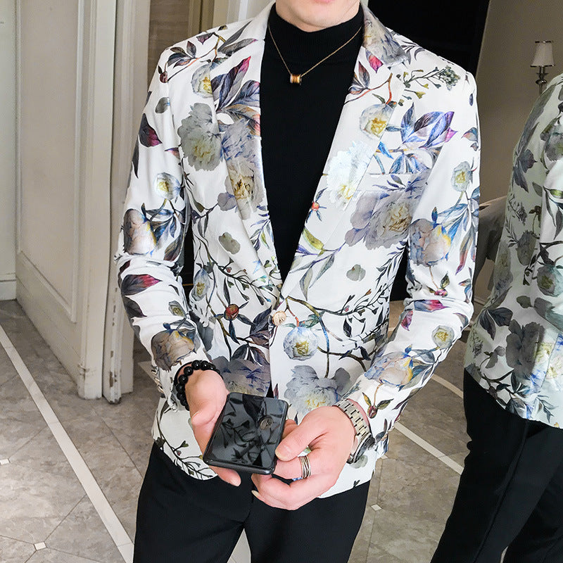 Trendy Youth Suit Men's Slim Fit Handsome Suit