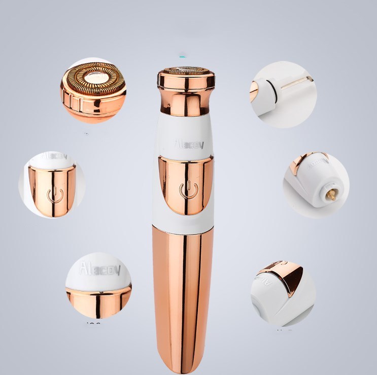 Lipstick Shaped Electric Shaver For Women Hair Removal AY 326 Gold ABS Body Shaving Device