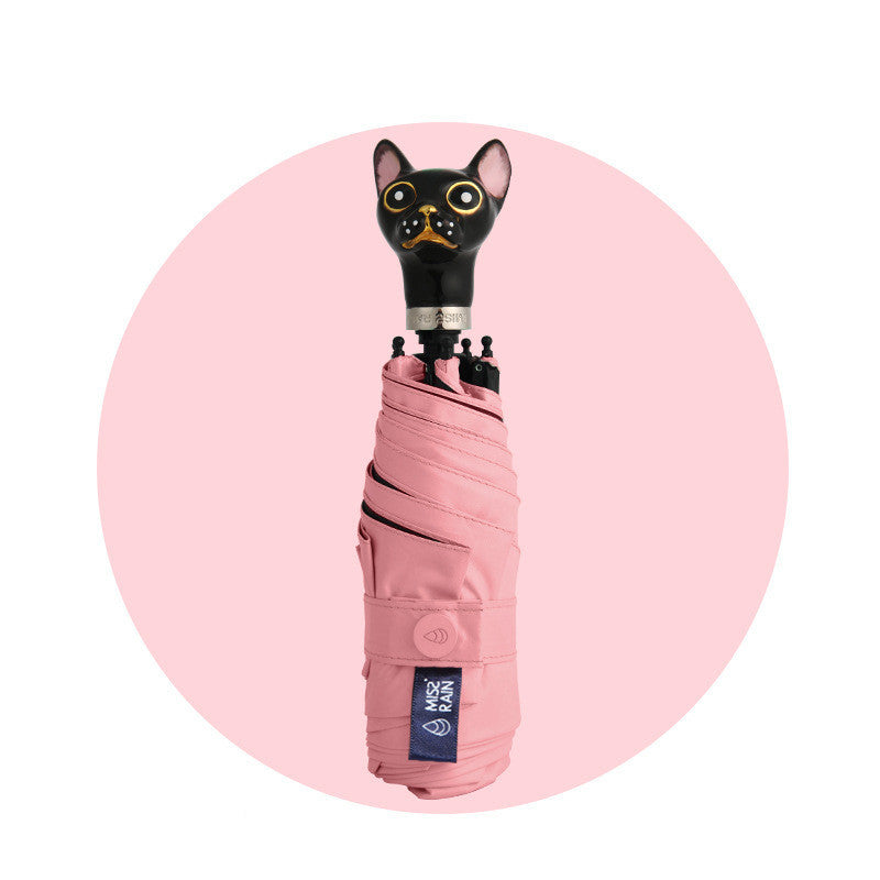 Folding cat umbrella handle sunscreen umbrella