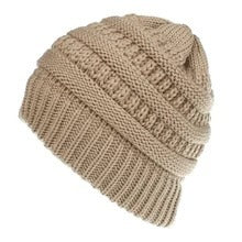 Mixed Color Knitted Wool Beanie - Ladies Ponytail Hat