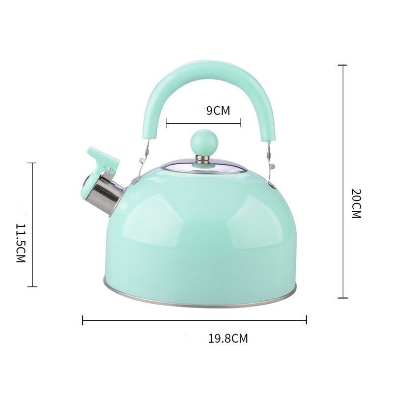 Thickened Flat Bottom Stainless Steel Electric Kettle With Loud Whistle Anti Slip Handle Durable Portable