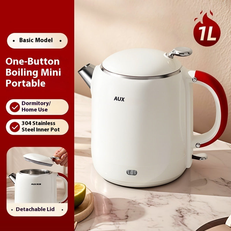 Portable Travel Kettle Heat Keeping Mini 1000W 1500W Automatic Power Off Red White Stainless Steel Liner Serves 3 To 5