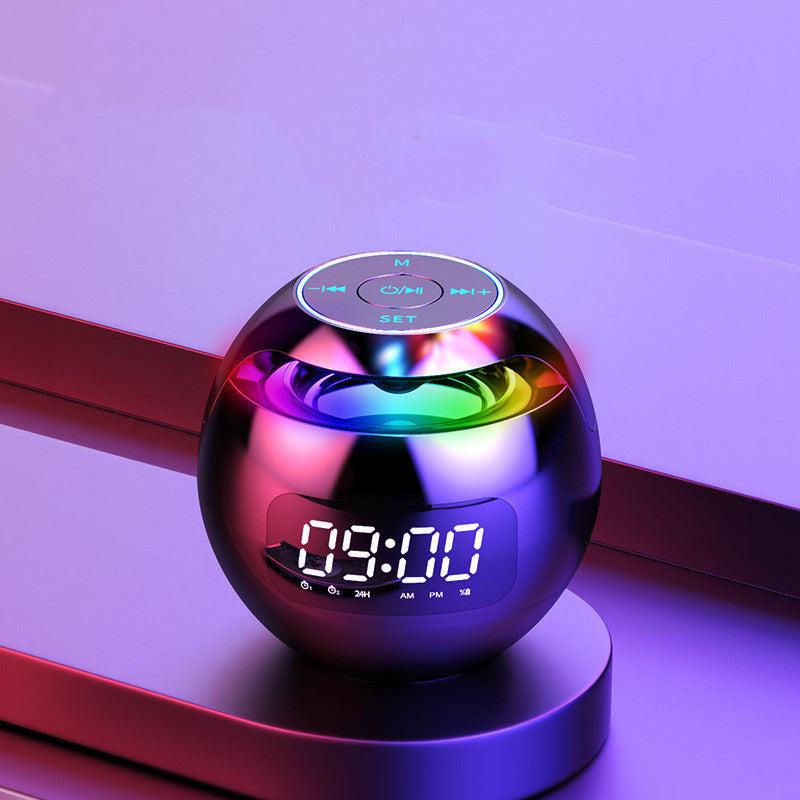 Dazzle Colour Mini Ball Card Bluetooth Speakers With LED Clock Display USB Portable Wireless Audio System