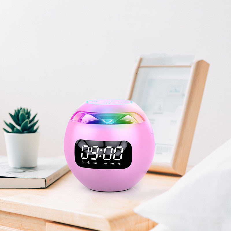 Dazzle Colour Mini Ball Card Bluetooth Speakers With LED Clock Display USB Portable Wireless Audio System