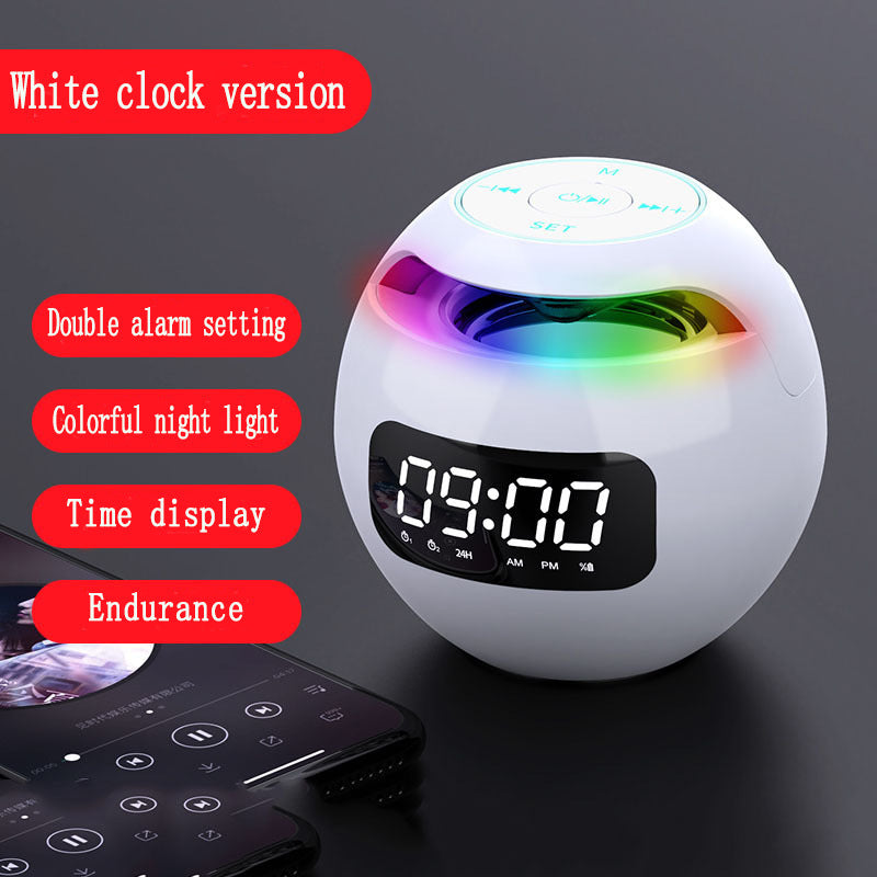 Dazzle Colour Mini Ball Card Bluetooth Speakers With LED Clock Display USB Portable Wireless Audio System