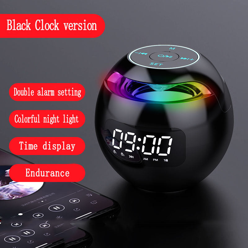 Dazzle Colour Mini Ball Card Bluetooth Speakers With LED Clock Display USB Portable Wireless Audio System