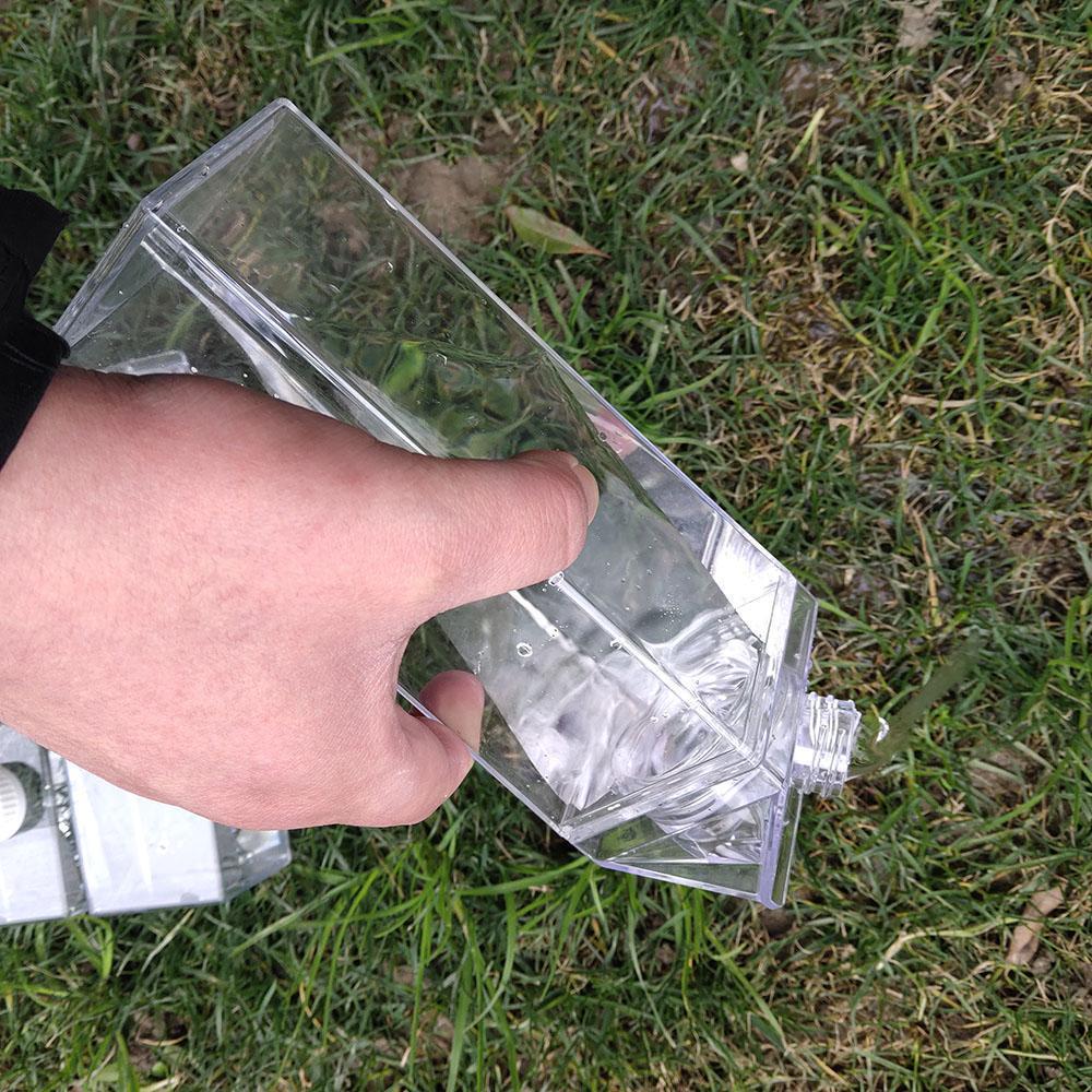 Pure Color Reusable Transparent Water Bottle With Lid Cartoon Style For Travel Souvenir Gift