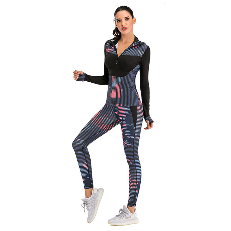Women Black Lycra Polyester Running Shirt For Outdoor Workout Winter Spring Autumn Fitness
