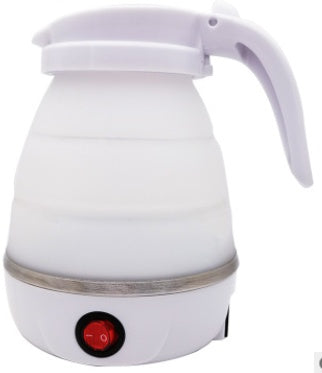 Portable Foldable Electric Kettle 0.6L Food Grade Silicone with Push Button Operation for Travel