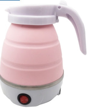 Portable Foldable Electric Kettle 0.6L Food Grade Silicone with Push Button Operation for Travel