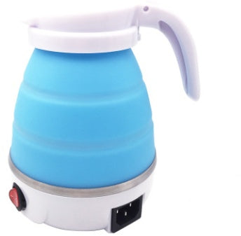 Portable Foldable Electric Kettle 0.6L Food Grade Silicone with Push Button Operation for Travel