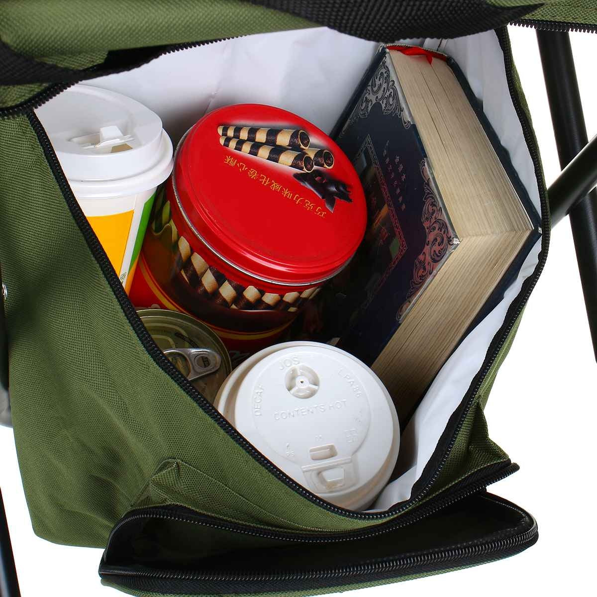 Folding Fishing Chair with Cooler Bag - Portable Camping Backpack Chair