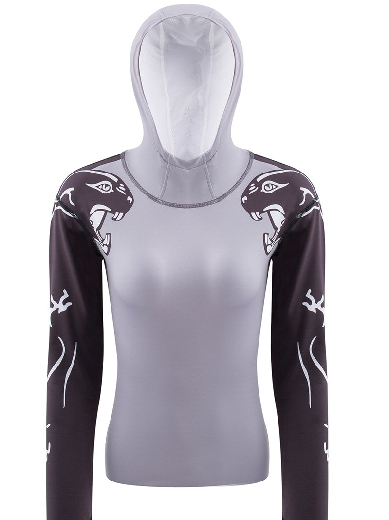 Yoga Hooded Long Sleeve Shirt Quick Dry Moisture Wicking Breathable Workout Top for Performance