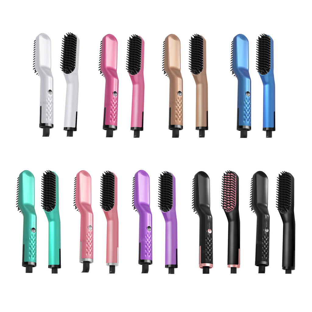 Hair Styling Comb And Hair Straightener Dual Use Wet And Dry Hair Tourmaline Ceramic Heat With Ten Temperature Settings