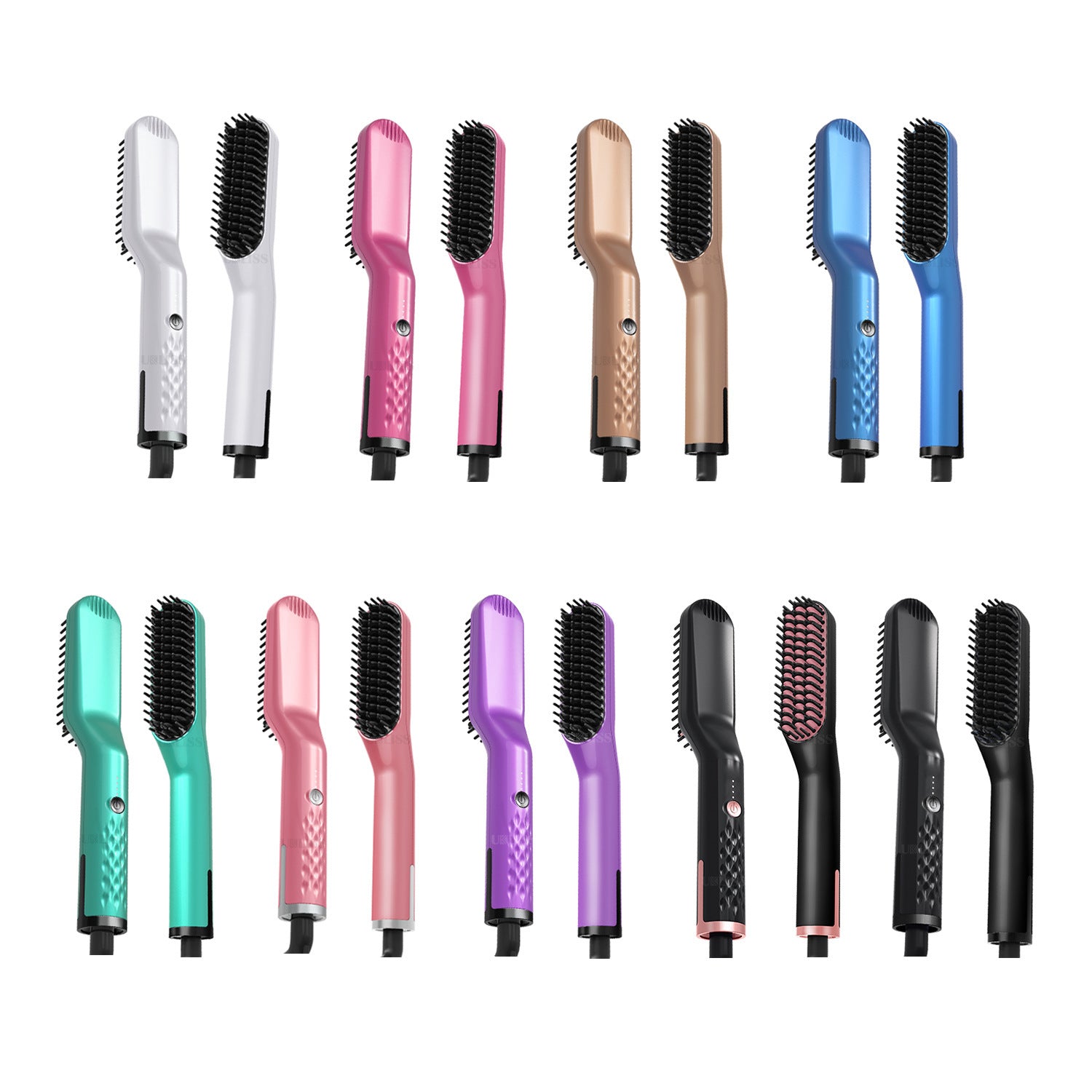 Hair Styling Comb And Hair Straightener Dual Use Wet And Dry Hair Tourmaline Ceramic Heat With Ten Temperature Settings