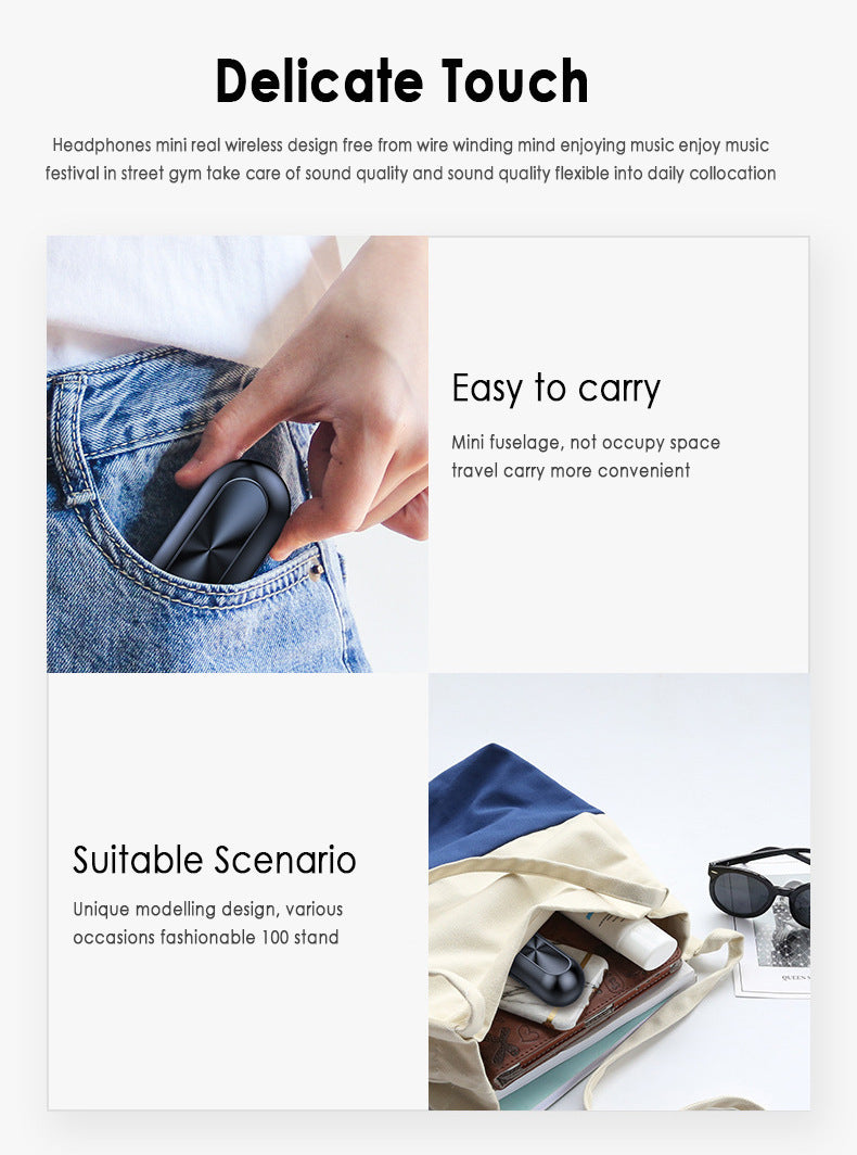 B5 Bluetooth Headset Binaural Digital Display Stereo Earbuds Wireless Headset Bluetooth Five Point Zero For iPhone