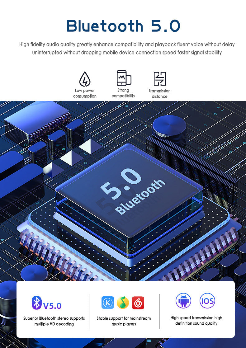 B5 Bluetooth Headset Binaural Digital Display Stereo Earbuds Wireless Headset Bluetooth Five Point Zero For iPhone