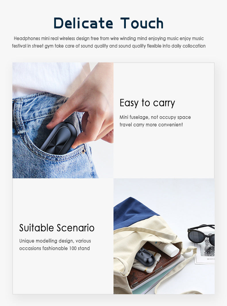 B5 Bluetooth Headset Binaural Digital Display Stereo Earbuds Wireless Headset Bluetooth Five Point Zero For iPhone