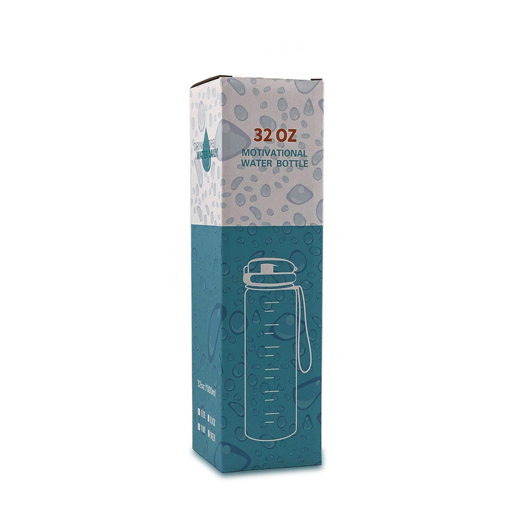 1L Motivational Water Bottle with Time Markers - Tritan Sports Bottle