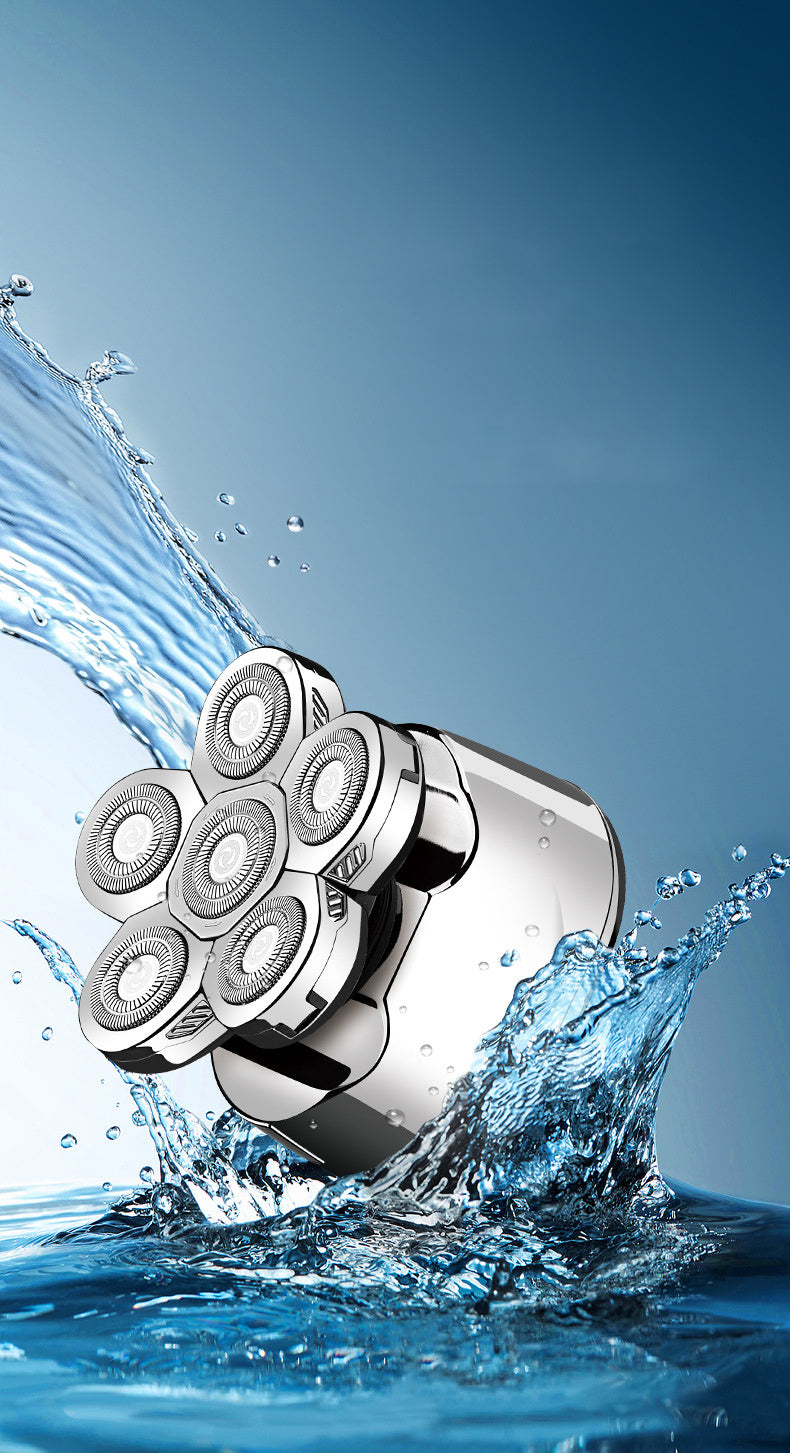 Cross-Border New Men's Multi-Function Razor Electric Six-in-one Six-Blade Electric Razor Eyebrow Trimming Set