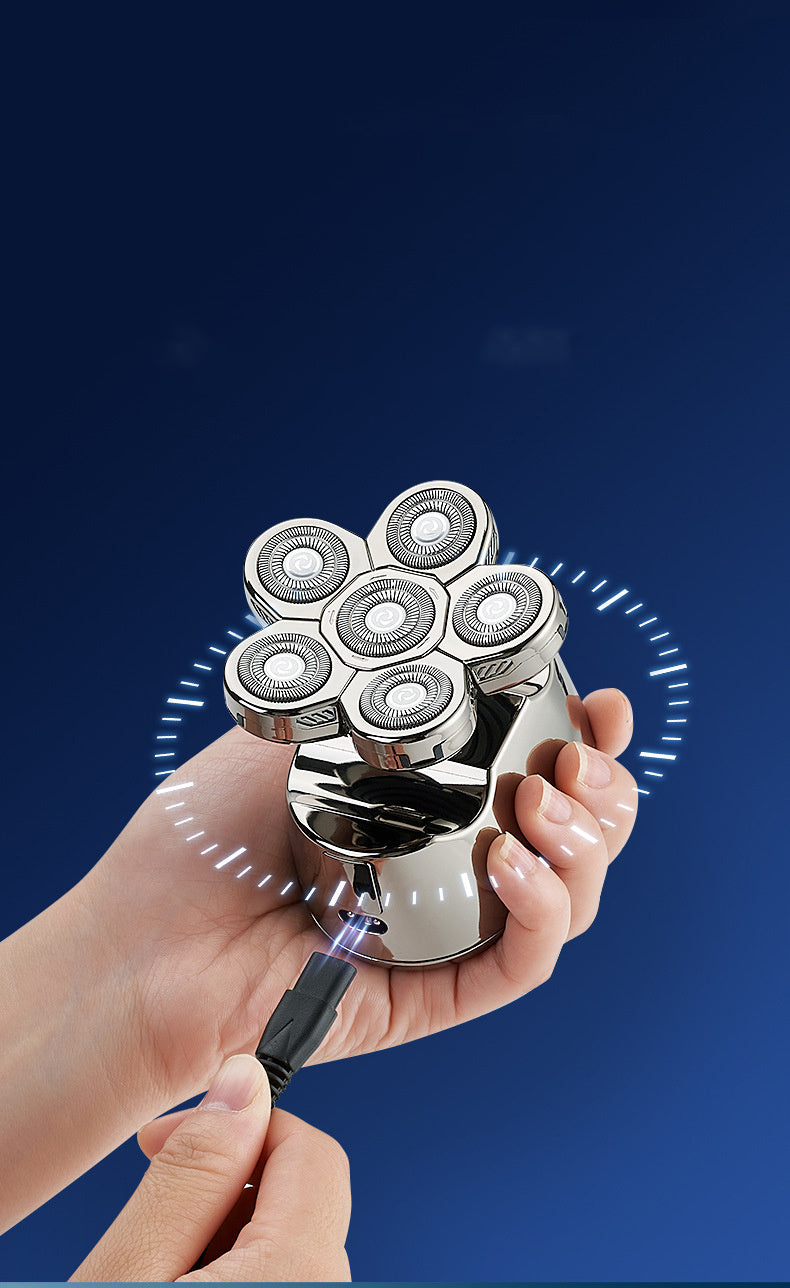 Cross-Border New Men's Multi-Function Razor Electric Six-in-one Six-Blade Electric Razor Eyebrow Trimming Set