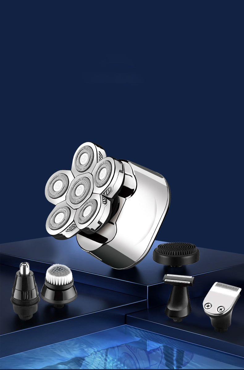 Cross-Border New Men's Multi-Function Razor Electric Six-in-one Six-Blade Electric Razor Eyebrow Trimming Set