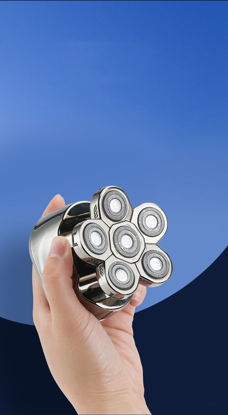 Cross-Border New Men's Multi-Function Razor Electric Six-in-one Six-Blade Electric Razor Eyebrow Trimming Set