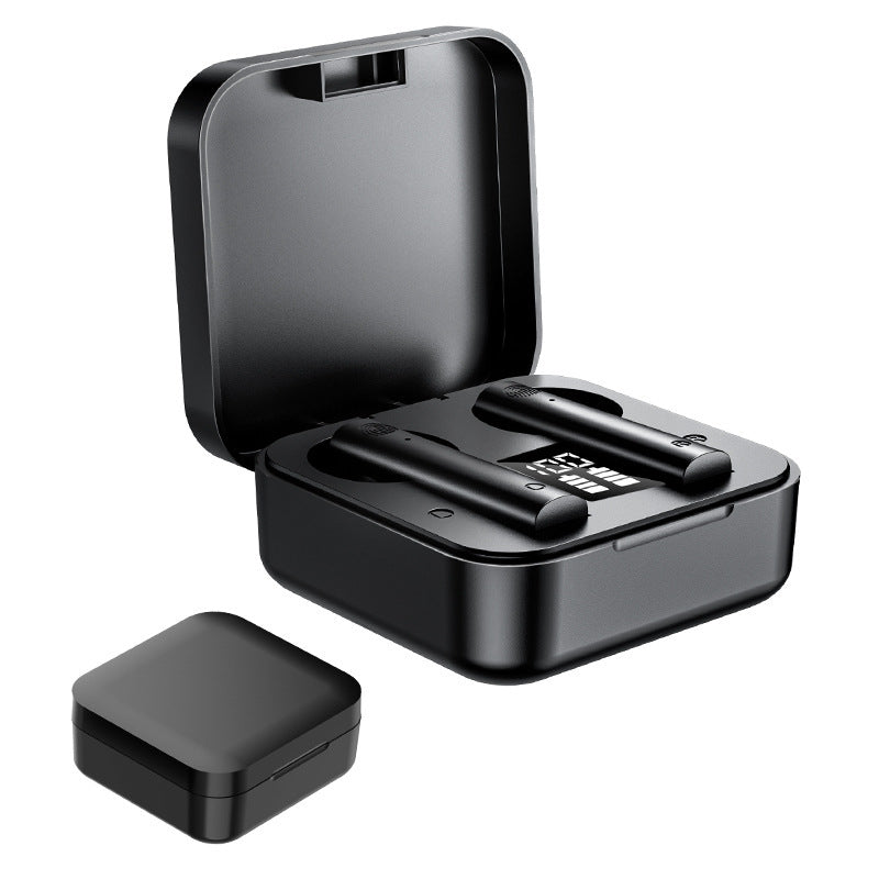 Bluetooth Wireless Headset for Sports With NFC, 5.0 Stereo Earbuds, Battery Display, Multi Point, Black