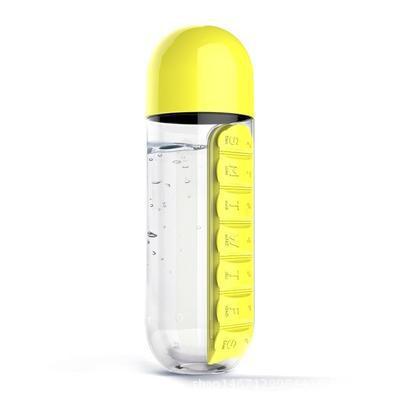 Outdoor Portable Water Bottle with Weekly Medicine Box - Multi-Function Cup