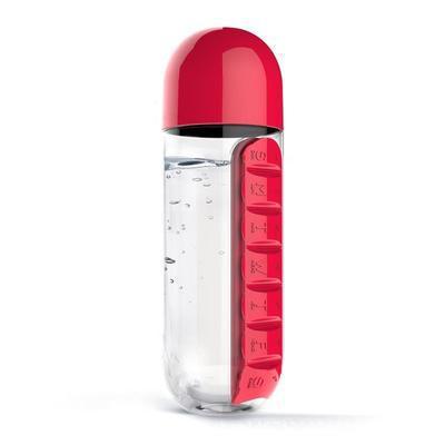 Outdoor Portable Water Bottle with Weekly Medicine Box - Multi-Function Cup