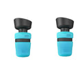 Teal portable dog water bottle with foldable bowl, leak-proof travel dispenser