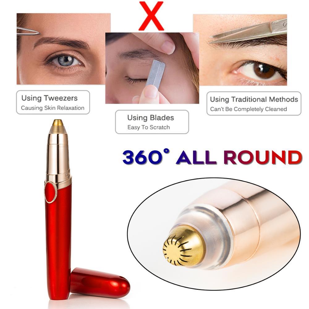 Second Generation Multifunction Eyebrow Trimmer White Black Red Compact USB Rechargeable Facial Grooming Tool