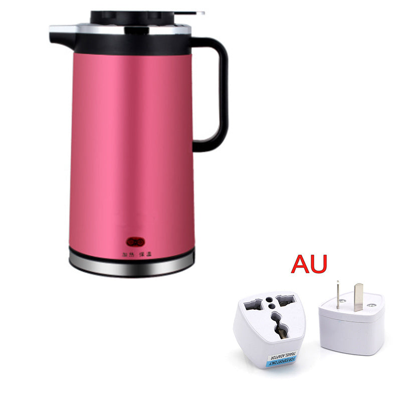 Compact Electric Kettle 2L Double Insulated Stainless Steel With Scale Window And Push Button Operation 1000W