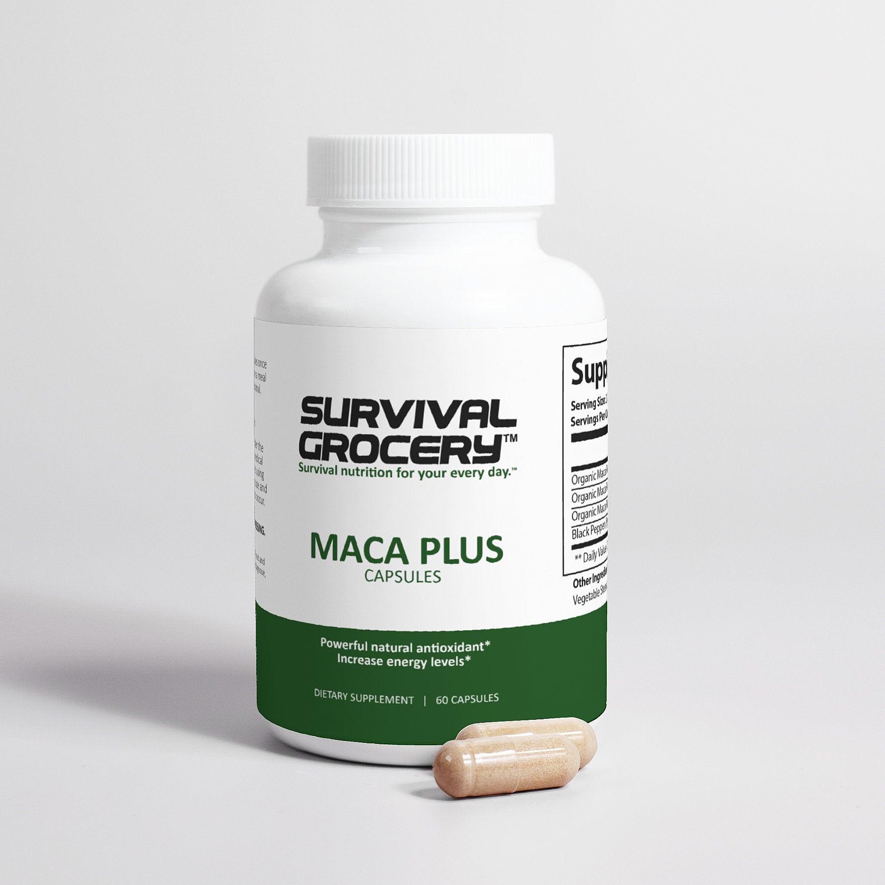 Maca Plus – Triple Organic Maca Root Supplement | 1500mg | 60 Caps