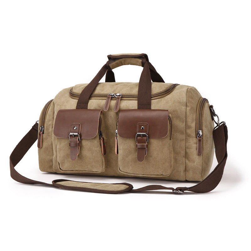 European American Style Canvas Travel Bag Portable For Leisure Travel Durable Design
