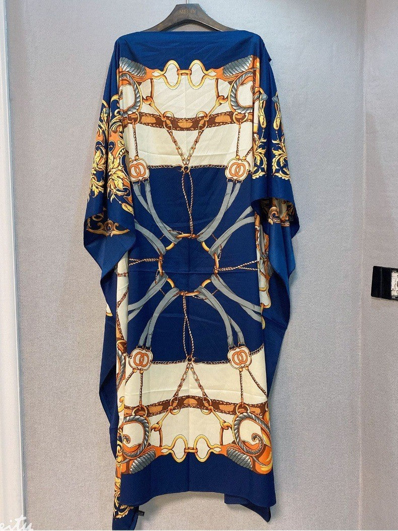 Loose Print Holiday Beach Dress Beach Cover-up