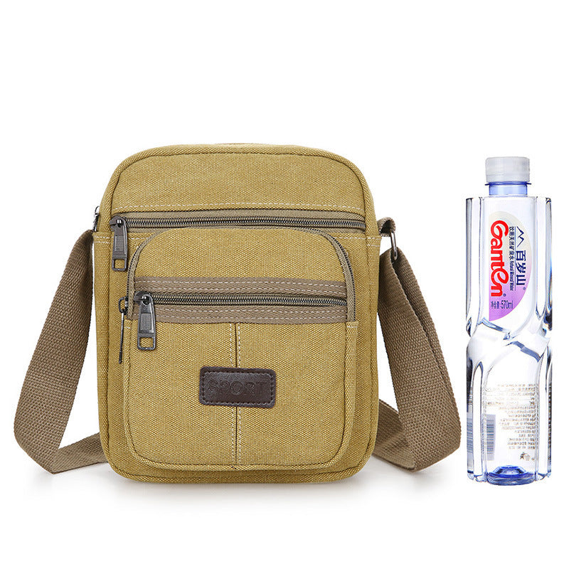 Canvas Retro Mens Messenger Bag With Adjustable Strap Solid Color Casual Satchel Black Army Green Coffee Khaki