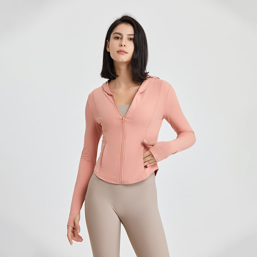 Nylon Hooded Running Top For Workout With Nylon Lining Available In Multiple Colors