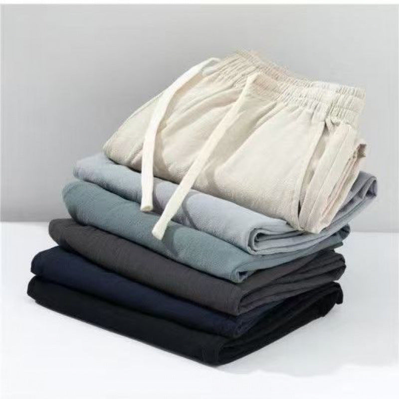 Cotton And Linen Thin Loose Plus Size Sports Straight Pants