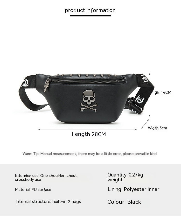 Men's Street Style Rivet Crossbody Bag - Small Shoulder Messenger