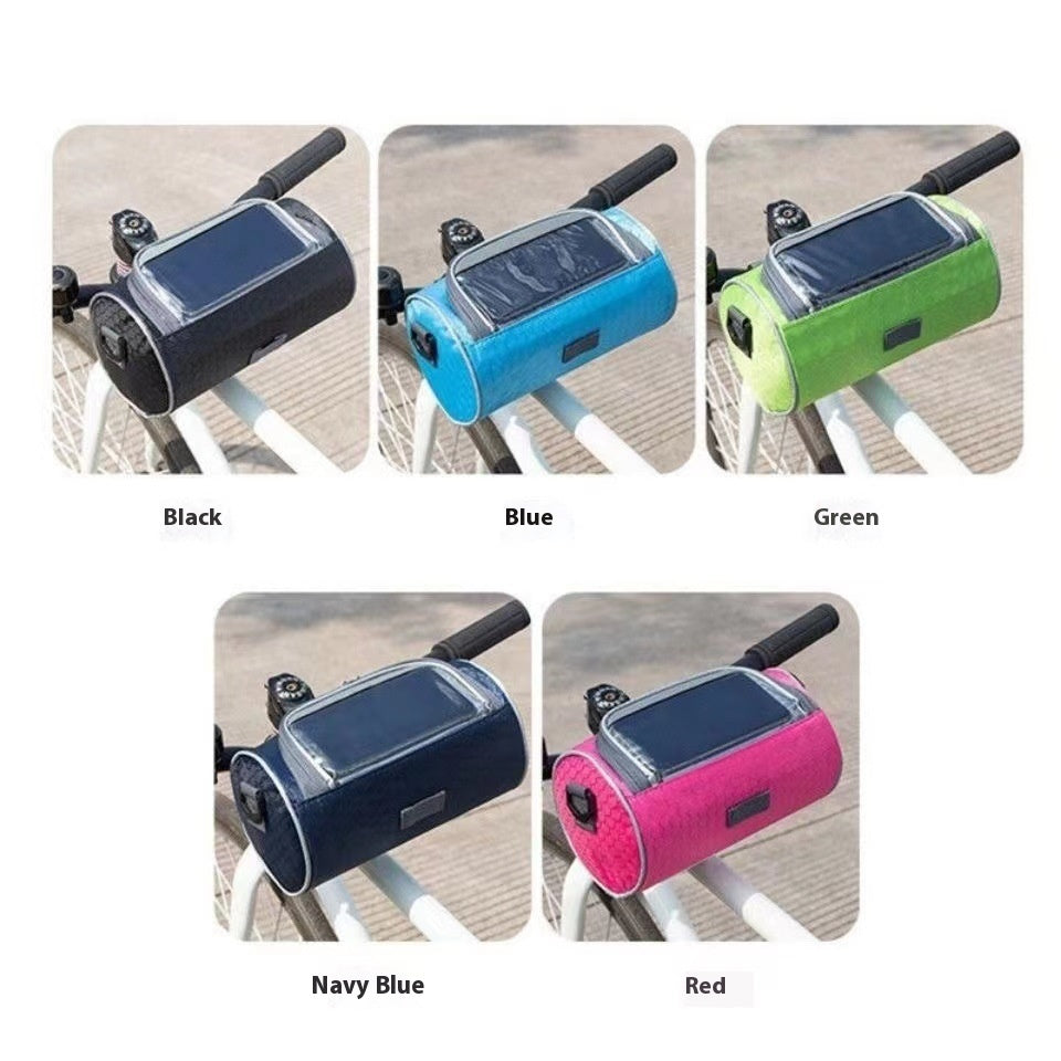 Mountain Bike Front Bag With 5 Inch Touch Screen Navigation Padded Oxford Cloth Durable