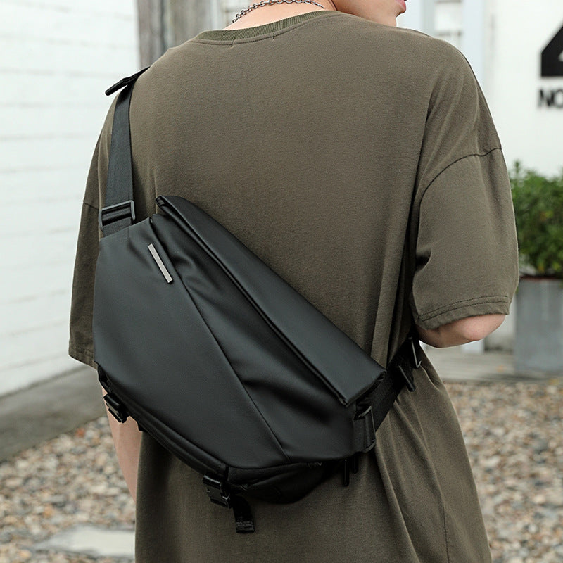 Charcoal Black Crossbody Multifunctional Sports Fitness Chest Bag for Travel and Everyday Use