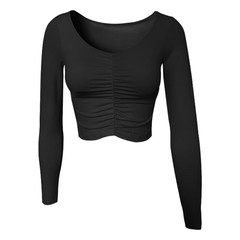 Women's Sports Yoga Tee Breathable Nylon Spandex Blend Gym T Shirt For Workout Clothing