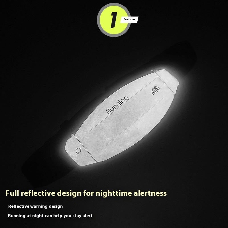 Unisex Night Running Reflective Waterproof Close Fitting Waist Bag For Outdoor Sports Ultralight Breathable Expandable