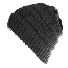 Mixed Color Knitted Wool Beanie - Ladies Ponytail Hat