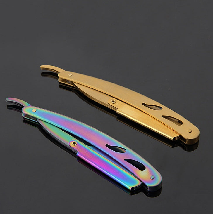 Stainless Steel Razor With 10 Blades Professional Straight Razor For Smooth Clean Shave