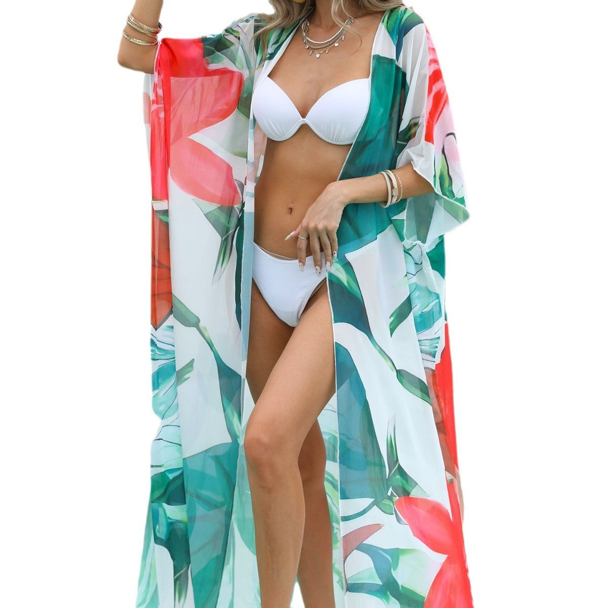 Women's Beach Cover-up Plant Print