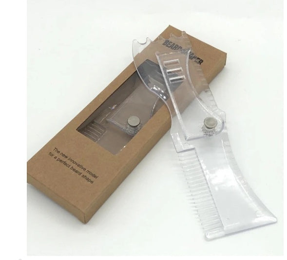 Multifunctional Men Beard Shaping Styling Template Comb Manual Rotating Shaving Built-in Combs