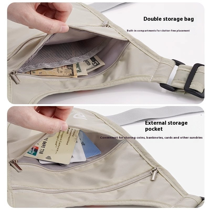 Anti-Theft Pocket Travel Wallet For Europe Documents Nylon Waist Bag For Men Urban Simplicity